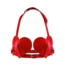 Ліф Сердце зі шкіри Feral Feelings Hearts Bra Red