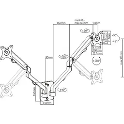 Настінне кріплення для монітора Gembird MA-WA2-01 17-27'' Black [107991] - мініатюра 5