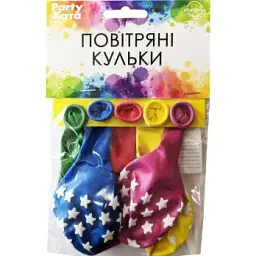 Набір латексних кульок Зірки Party Хата 1111-5627 5 шт Різнокольоровий shop (4823118902259)