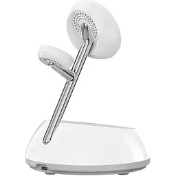 Бездротовий зарядний пристрій Wiwu 3in1 Aurora Qi2 with MagSafe White (Wi-W036) [136236] - мініатюра 2