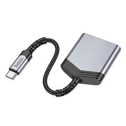 Перехідник Hoco LS 39 Type-C to Type-C + 3.5 mm Metal gray - мініатюра 5