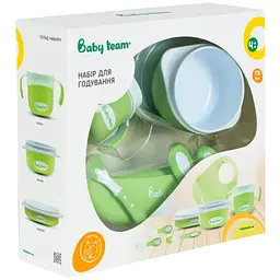Набір дитячого посуду Baby Team 7 ед. біло-зелений (6090_зелений) - мініатюра 4