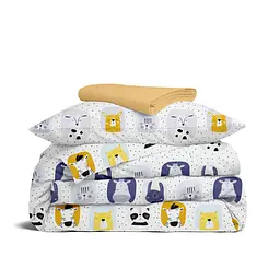 Дитяча постільна білизна в ліжечко ANIMALS CS10, сірий (AnimalsColorGrey_Honey11_140)