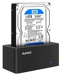 Зовнішня кишеня Maiwo для HDD 2,5"/3,5" SATA через USB 3.0, безгвинтове кріплення, пластик, чорна (K308P)