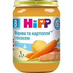 Пюре HiPP Морква і картопля з лососем 190 г