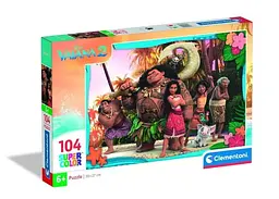 Пазл Clementoni SuperСolor: Пригоди дівчинки в Океанії, Ваяна 2, Disney (SuperСolor - Disney Vaiana 2 Puzzle - 104 pcs.), 104 ел. (25786)