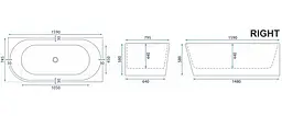 Ванна акрилова кутова Rea Sydney Bellanto 160x75 R white REA-W0253, Білий - мініатюра 4