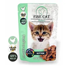 Вологий корм для кошенят Fine Cat 100 г - курка