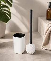 Йоржик для унітаза IKEA, зі змінною щіткою, пластиковий, 37×10 см, білий / чорний - мініатюра 3