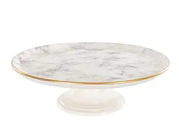 Тортівниця Alba ceramics Marble на ніжці з кришкою 30 см сіра (769-024) - мініатюра 2