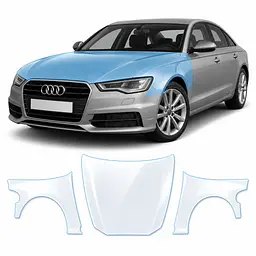 Антигравійна захисна бронеплівка за лекалами для Audi A6 C7 2011-2018 - капот і передні крила