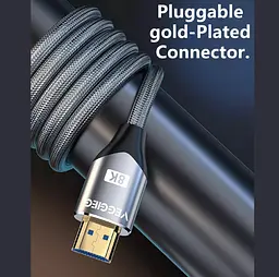 Кабель HDMI VEGGIEG VH401 8K v2.1 48Gbit HDR ARC 1m - мініатюра 4