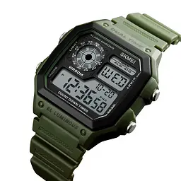 Чоловічий спортивний наручний годинник Skmei 1299 Зелений - мініатюра 7
