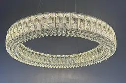Підвісна кришталева LED-люстра кільце Linisoln 50033-500 50 см 80 Вт із димером для спальні та вітальні до 16 м2 - мініатюра 5