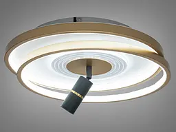 Сучасна LED-люстра Diasha 5532WH+G dimmer білий + золото, 66 Вт, з пультом і димером, 46 см - мініатюра 5