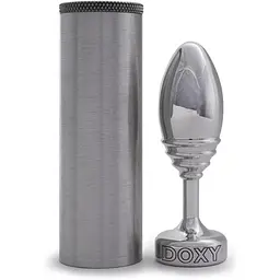 Металева анальна пробка Doxy Butt Plug Ribbed ребристий діаметр 3.3 см - мініатюра 3