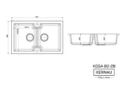 Кухонна мийка Kernau KGS A 80 2B Pure White - мініатюра 2