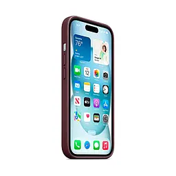 Чехол для Apple iPhone 15, FineWoven Case with MagSafe, бордовый, защитная накладка из материала FineWoven, противоударный, для iPhone, защита всего корпуса, поддержка беспроводной зарядки и MagSafe, (ARM71976) - мініатюра 3