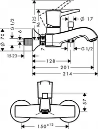 Змішувач для ванни Hansgrohe Metropol Classic 31340090 Золотий - мініатюра 2