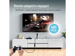 Кабель ColorWay USB2.0 AM/AF 1.8м Black (CW-CBUF076-BK) - мініатюра 10