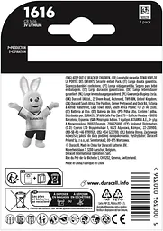 Батарейка Duracell CR1616 літієва 3V (АРТ1985) - мініатюра 2