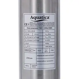 Насос вихровий 0.75кВт H 58 (34)м Q 45(20)л/хв Ø96мм 10м кабелю AQUATICA 4SKm100M (778311) - мініатюра 5