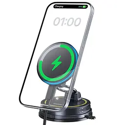 Автотримач з БЗП Baseus PrimeTrip VC2 Flex Pro Magnetic Wireless Charging (C0013F) Cosmic Black - мініатюра 4
