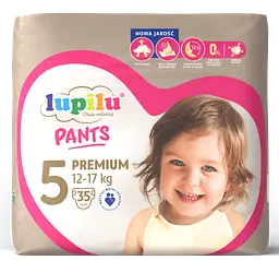 Підгузки-трусики Lupilu Pants Premium розмір 5 для дітей вагою 12–17 кг 35 шт (LupiluPants5)