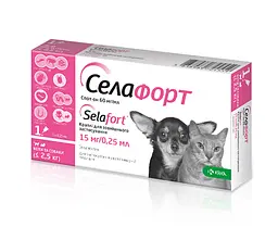 Краплі для собак і котів KRKA «Селафорт» спот-он, до 2,5 кг (ціна за 1шт)
