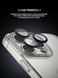 Захисне скло для камери Apple iPhone 15 Pro/15 Pro Max, Supreme BI, синій колір, з рамкою, глянцеве скло для захисту лінз, протиударне, прозоре, з клейовим шаром по контуру, не впливає на якість фото, ArmorStandart (ARM76594) - мініатюра 6