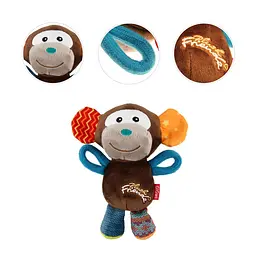 Іграшка для Собак Gigwi Plush Friendz Мавпочка з пищалкою 16х8х8 см - мініатюра 4