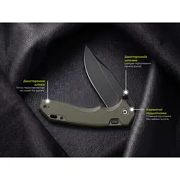 Ніж складаний туристичний Civivi Elite Brova, (8.7 см) CPM S35VN / Aluminum зелений - мініатюра 12