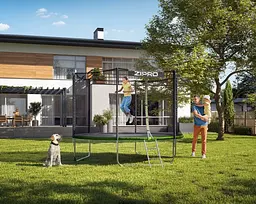 Батут із внутрішньою сіткою Zipro Jump Pro 14 футів 435 см чорно-зелений (5902659840745) - мініатюра 9