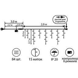 Електрогірлянда Yes! Fun Novogod'ko 84 LED (973772) - мініатюра 2