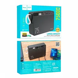 Зовнішній акумулятор Power bank HOCO J94 Overlord 22.5 W 75000 mAh PD22,5W+QC3.0 батарея швидке заряджання Чорний - мініатюра 5