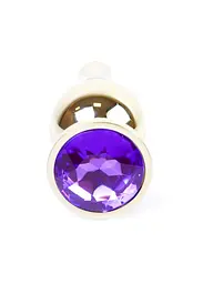 Анальна пробка - Jewellery Gold Long Plug Purple - мініатюра 5