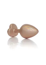 Анальна пробка - Jewellery Pearl Gold Heart Plug Clear M - мініатюра 3