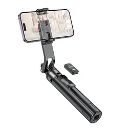 Селфі-монопод Hoco K21 Stream aluminum alloy live broadcast holder чорний - мініатюра 3