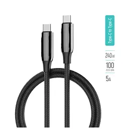 Дата кабель USB-C to USB-C 2.0m (PVC+Aluminum Alloy) (PD Fast Charging 240W) 5А black ColorWay (CW-CBPDCC070-BK) - мініатюра 7