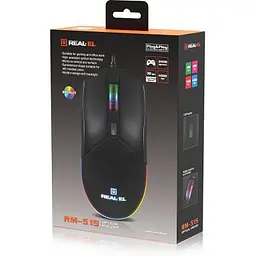 Комп'ютерна мишка Real-El RM-515 USB Black (EL123200059) - мініатюра 9