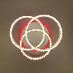 LED світильник білий на 3 кільця з хромованою смужкою d30 см Line.F A 55063/3С RGB WH+CR - мініатюра 4