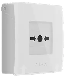 Бездротова настінна кнопка для активації пожежної тривоги Ajax ManualCallPoint White