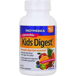 Ферменти травні для дітей Enzymedica Kids Digest Chewable Digestive Enzymes зі смаком фруктів 90 жувальних таблеток - мініатюра 3