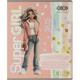 Упаковка зошитів ZiBi Kids Line Super Girl 18 аркушів в клітинку 20 шт. (ZB25.1761K) - мініатюра 5