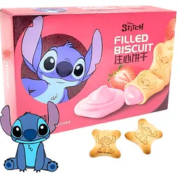 Печиво Binqi Disney Stitch Filled Biscuit Strawberry 50г - мініатюра 4