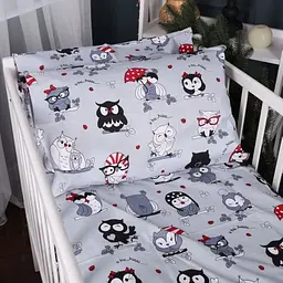 Комплект постільної білизни MirSon Kids Time 17-0672 Silver Owlets сірий 143 x 210 см (2200010183948) - мініатюра 2