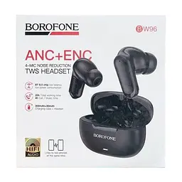 Бездротові навушники TWS BW96 Mellow ANC+ENC Black Borofone teh0030064 - мініатюра 2