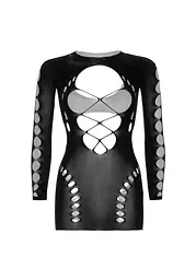 Безшовна мінісукня Leg Avenue Long sleeve cut out mini dress One size Black - мініатюра 5