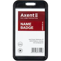 Бейдж-чохол Axent SoftTouch матовий чорний 4550V (54x85мм) упаковка 5 шт. (4550V-01-A)