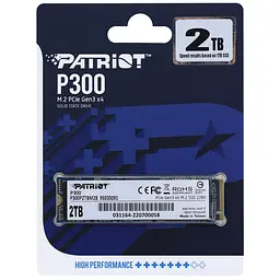 Внутрішній накопичувач SSD Patriot P300 2 TB NVMe M.2 2280 PCIe 3.0x4 P300P2TBM28 - мініатюра 2